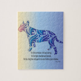 Wees als orkaan en tijger BULL TERRIER kunst Legpuzzel