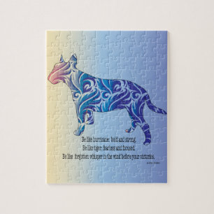 Wees als orkaan en tijger BULL TERRIER kunst Legpuzzel