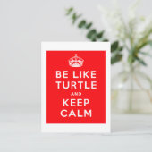Wees als schildpad en blijf kalm rood citaat briefkaart (Staand voorkant)
