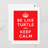 Wees als schildpad en blijf kalm rood citaat briefkaart (Voorkant / Achterkant)