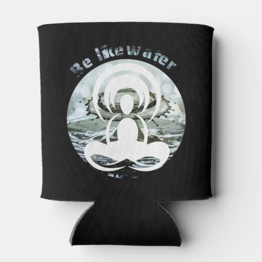 Wees als water dagelijks zen blikjeskoeler (Achterkant)