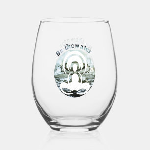Wees als water dagelijks zen wijnglas zonder voet