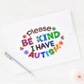 Wees alsjeblieft aardig dat ik autisme ovale Stick Sticker (Envelop)