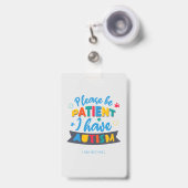 Wees Alsjeblieft Geduldig, Ik Heb Autisme Aangepas Badge (Voorzijde met uittrekbare clip)