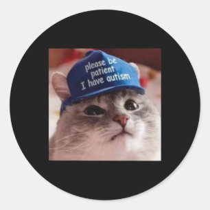 Wees Alsjeblieft Geduldig Ik Heb Autisme Kat Grapp Ronde Sticker