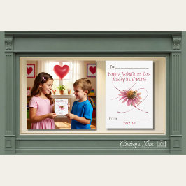 "Wees alsjeblieft mijn Bij" Bloemige Valentijnskaa Notitiekaartje