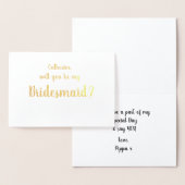 Wees alsjeblieft mijn Bridesmaid Gold Foil Wenskaa Folie Kaarten (Display)