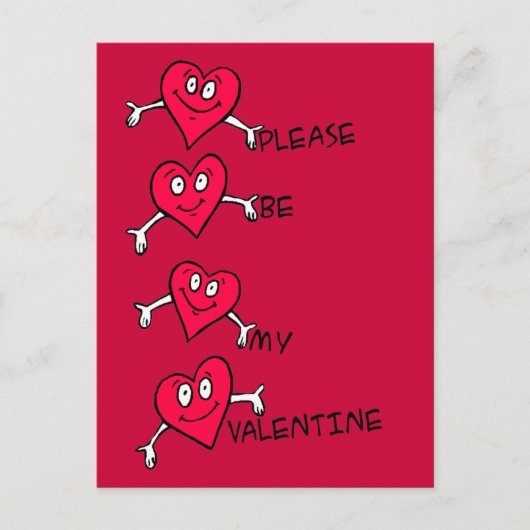 Wees alsjeblieft mijn Valentijn - Briefkaart (Voorkant)