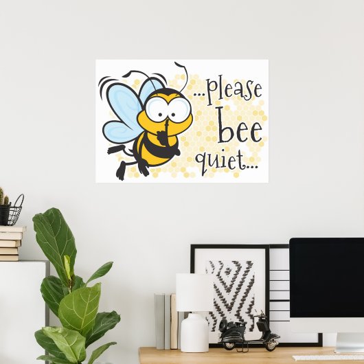 Wees alsjeblieft stil bij poster (Thuiskantoor)