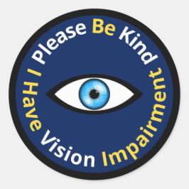 Wees alsjeblieft vriendelijk, ik heb een visuele b ronde sticker