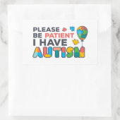 Wees alstublieft patiënt met autisme Multicolor pu Rechthoekige Sticker (Tas)