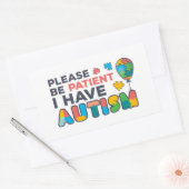 Wees alstublieft patiënt met autisme Multicolor pu Rechthoekige Sticker (Envelop)