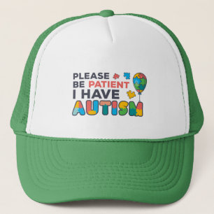 Wees alstublieft patiënt met autisme Multicolor pu Trucker Pet