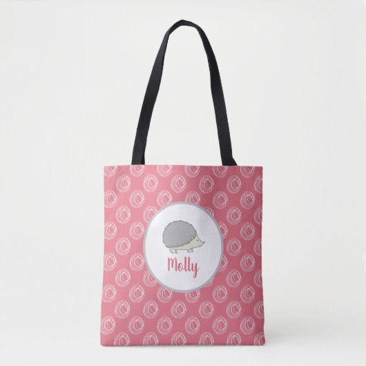 Wees altijd blij Roze Egel Custom Boodschappentas Tote Bag (Voorkant)