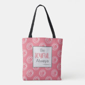 Wees altijd blij Roze Egel Custom Boodschappentas Tote Bag (Achterkant)