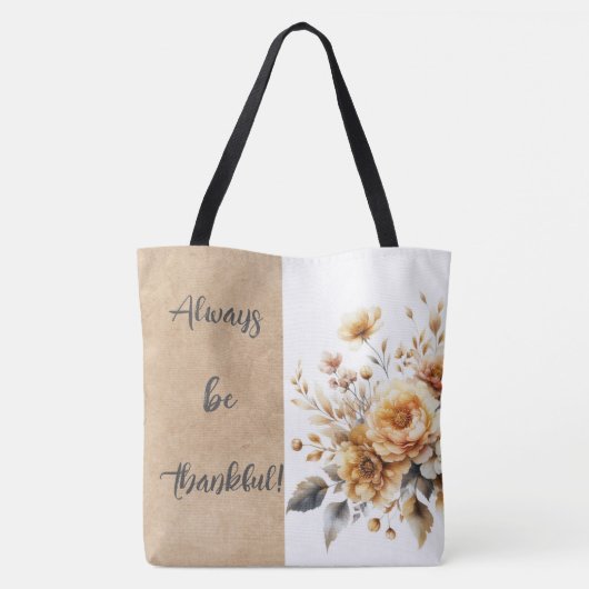 Wees altijd dankbaar Herfst Canvas tas (Achterkant)