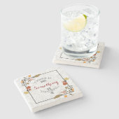 Wees altijd dankbaar met Thanksgiving Lijst Stenen Onderzetter (Zijkant)