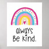 Wees altijd een beetje knappe Boho Rainbow Kinder  Poster (Voorkant)