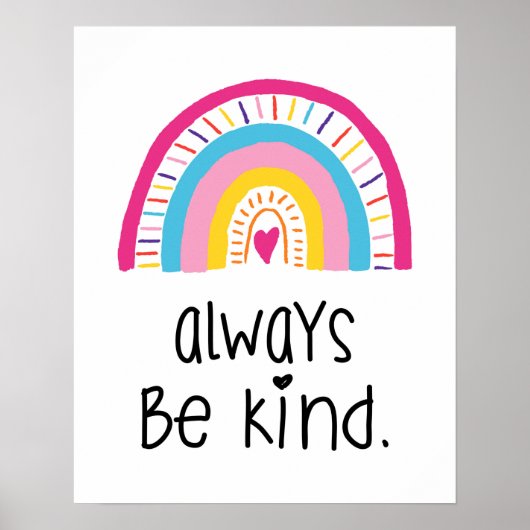 Wees altijd een beetje knappe Boho Rainbow Kinder  Poster (Voorkant)