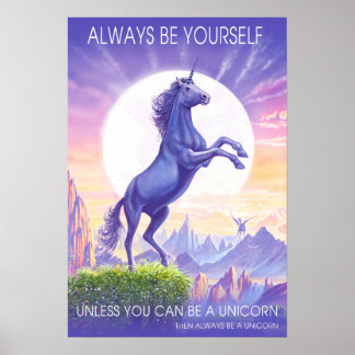 Wees altijd een Unicorn Paars Poster