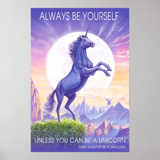 Wees altijd een Unicorn Paars Poster (Voorkant)