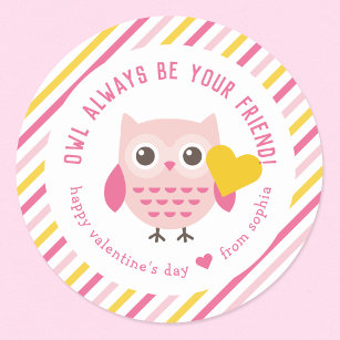 Wees altijd je vriend Kinder Valentijnsdag Ronde Sticker