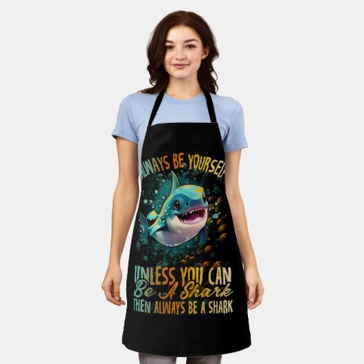 Wees altijd jezelf Shark Art Megalodon Sharks Biol Schort (Gedragen)