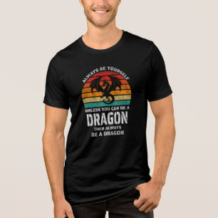 Wees altijd jezelf, tenzij je Dragon Retro kunt zi Tri-Blend Shirt