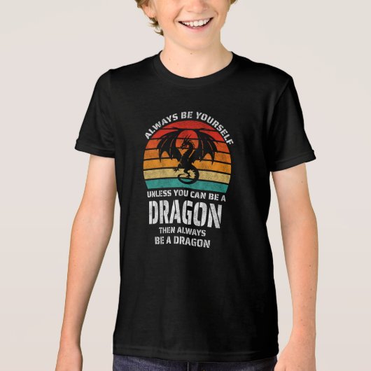 Wees altijd jezelf, tenzij je Dragon Retro kunt zi Tri-Blend Shirt (Voorkant)