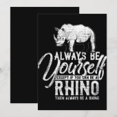 Wees altijd jezelf, tenzij je een Rino Gift kunt z Bedankkaart (Voorkant / Achterkant)