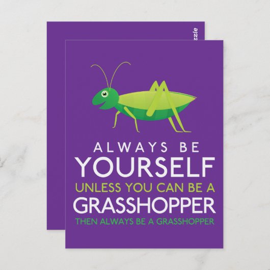 Wees altijd jezelf, tenzij je een sprinkhaan kunt  briefkaart (Voorkant / Achterkant)