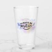 Wees altijd positief Paarse geel Glas (Achterkant)