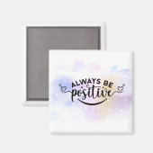 Wees altijd positief Paarse geel Magneet (Voorkant / Achterkant)