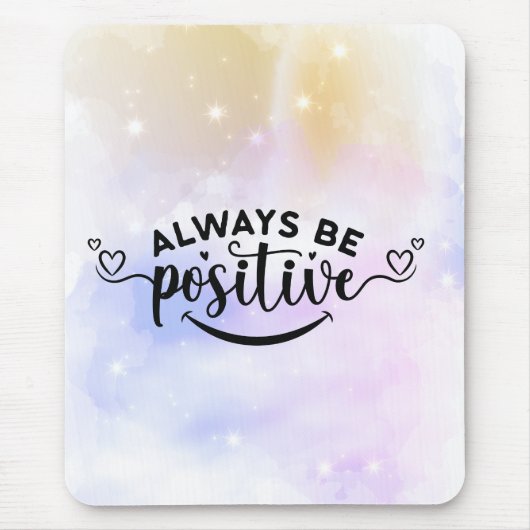 Wees altijd positief Paarse geel Muismat (Voorkant)