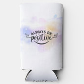 Wees altijd positief Paarse geel Seltzer Blikjeskoeler (Voorkant)