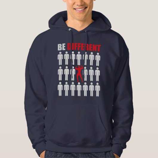 Wees anders - Bodybuilder Hoodie (Voorkant)