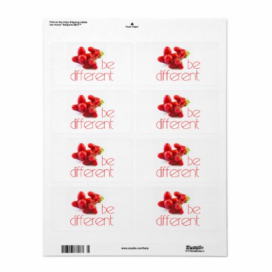 Wees anders etiket (Full Sheet)