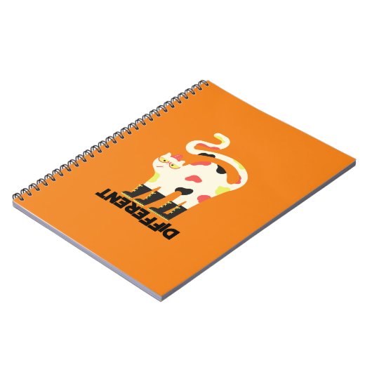 Wees anders grappig funky kat ontwerp notitieboek (Linkerzijde)