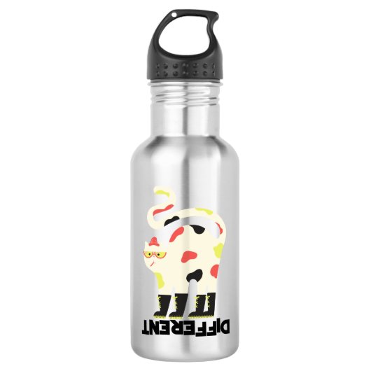 Wees anders grappig funky kat ontwerp waterfles  (Voorkant)