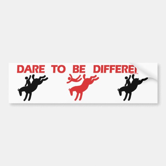Wees anders - Grappig paardenGezegde Bumpersticker (Voorkant)