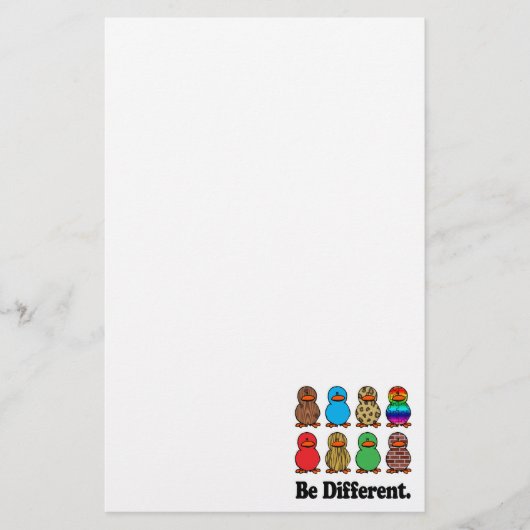 wees anders grappig patroon eendje eenden briefpapier (Voorkant)