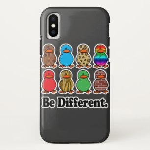 wees anders grappig patroon eendje eenden iPhone x hoesje