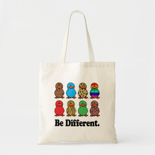 wees anders grappig patroon eendje eenden tote bag (Voorkant)