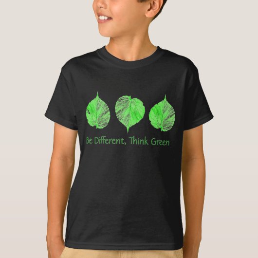 Wees anders: Groen Recyclen, Aardodag Kinderen T-shirt (Voorkant)