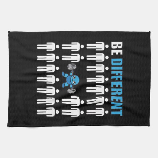 Wees anders - Kawaii Anime Bodybuilding Workout Theedoek (Horizontaal)