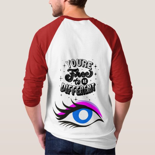 Wees anders" Mannen Slogan T-shirt (Achterkant)