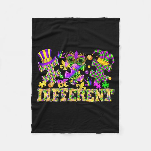 Wees anders Mardi Gras New Orleans Au Fleece Deken (Voorkant)