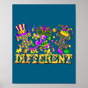 Wees anders puzzelstuk mardi gras new orleans poster