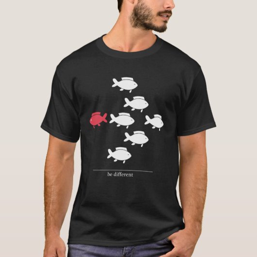Wees anders, zwem tegen de el t-shirt (Voorkant)