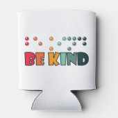 Wees attentie voor braille alfabetisme blikjeskoeler (Achterkant)